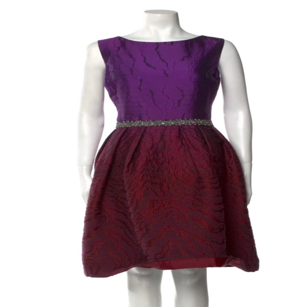 Oscar de la Renta Colorblock Pattern Midi Length Dress Size: XL | US 12